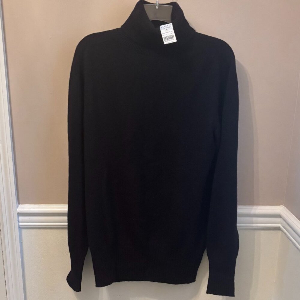 TOMAS MAIER Men's Cashmere Long Sleeve Turtleneck Sweater Size XL in color Black
